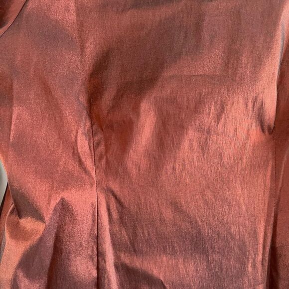 Samuel Dong Double Breasted Short Blazer || SZ M || Burgundy - Picture 7 of 14